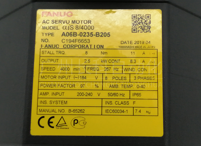 FANUC發(fā)那科伺服電機A06B-0115-B855#0048 FANUC發(fā)那科伺服電機A06B-0115-B855#0048